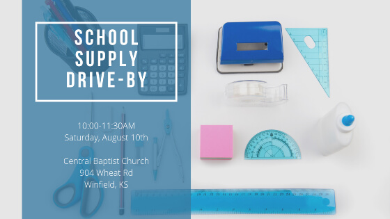 School Supply Drive-By, Saturday, August 10th